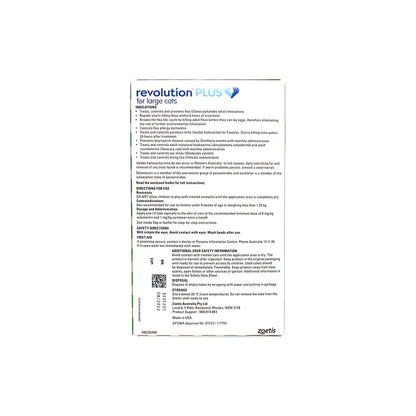 Revolution Plus for Large Cats 11.1-22lbs Green – back of pack – back of pack