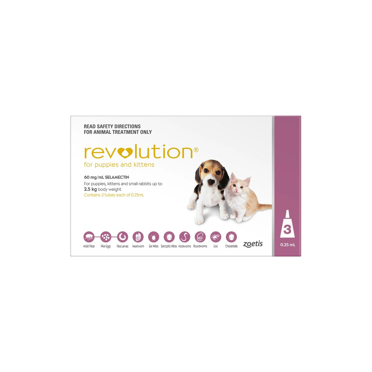 Revolution for Puppies & Kittens 0-5.5 lbs Mauve 3pk – front of pack – front of pack