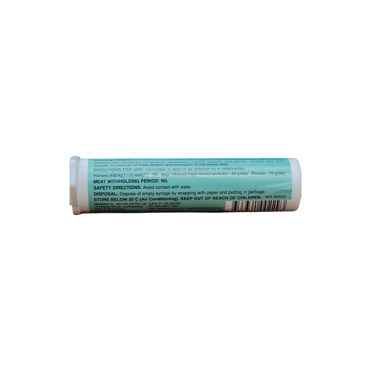 Sootha Nerves & Stress Paste 30g – back of pack