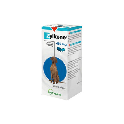 Zylkene Supplement for Dogs 450mg – front of pack – front of pack