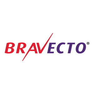Bravecto logo with "BRA" in red, a red checkmark replacing the "V", and "ECTO" in purple.