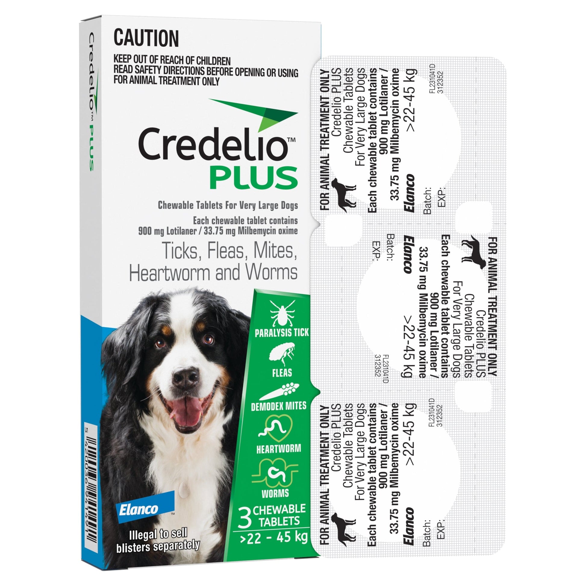 Credelio Dog Health Credelio™ PLUS Blue For Extra Large Dogs 22-45 kg