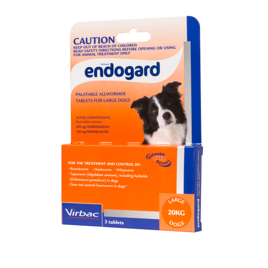 Endogard Allwormer For Large Dogs 44lbs (20kg) Orange