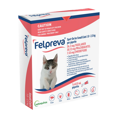 Felpreva Spot-On for Cats (Small 2.2–5.5 lbs)  Pink