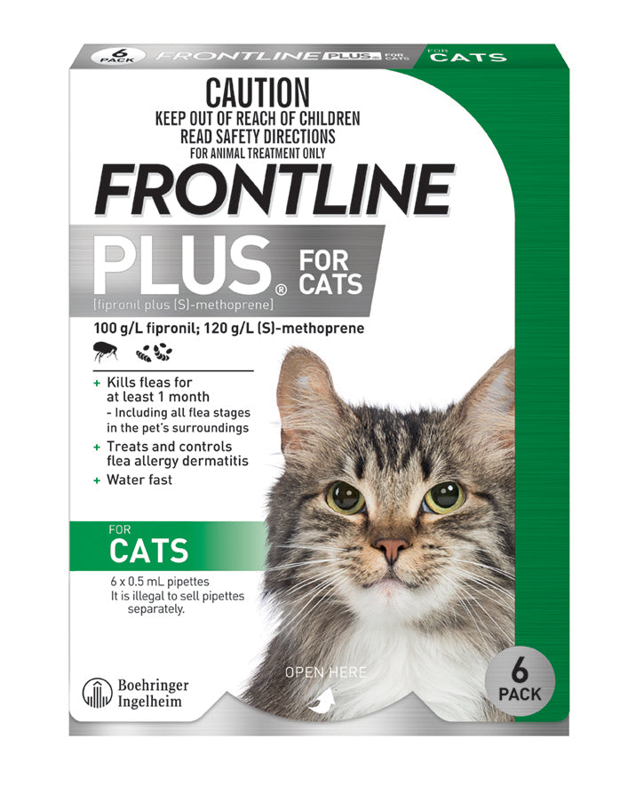 Frontline Plus for cats, long-lasting flea and tick prevention, trusted brand