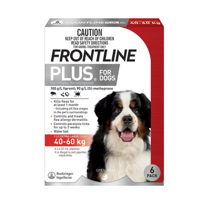 Frontline Plus for Extra Large Dogs 89–132 lbs – Red