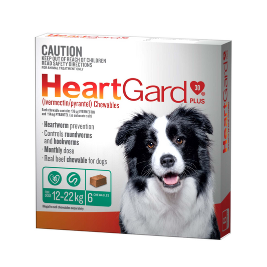 HeartGard Plus Chewables for Medium Dogs 26–50 lbs (12–22 kg) – Green