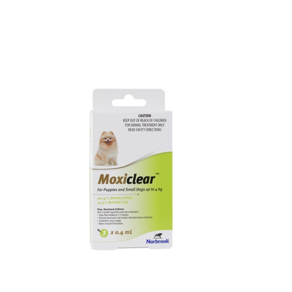 Moxiclear Spot On For Puppies & Small Dogs Up To 8.8lbs Green