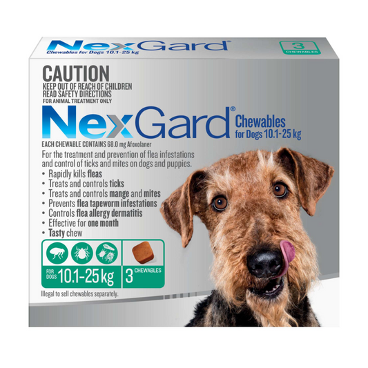NexGard Chewables for Medium Dogs 24.1–60 lbs (10.1–25 kg) – Green