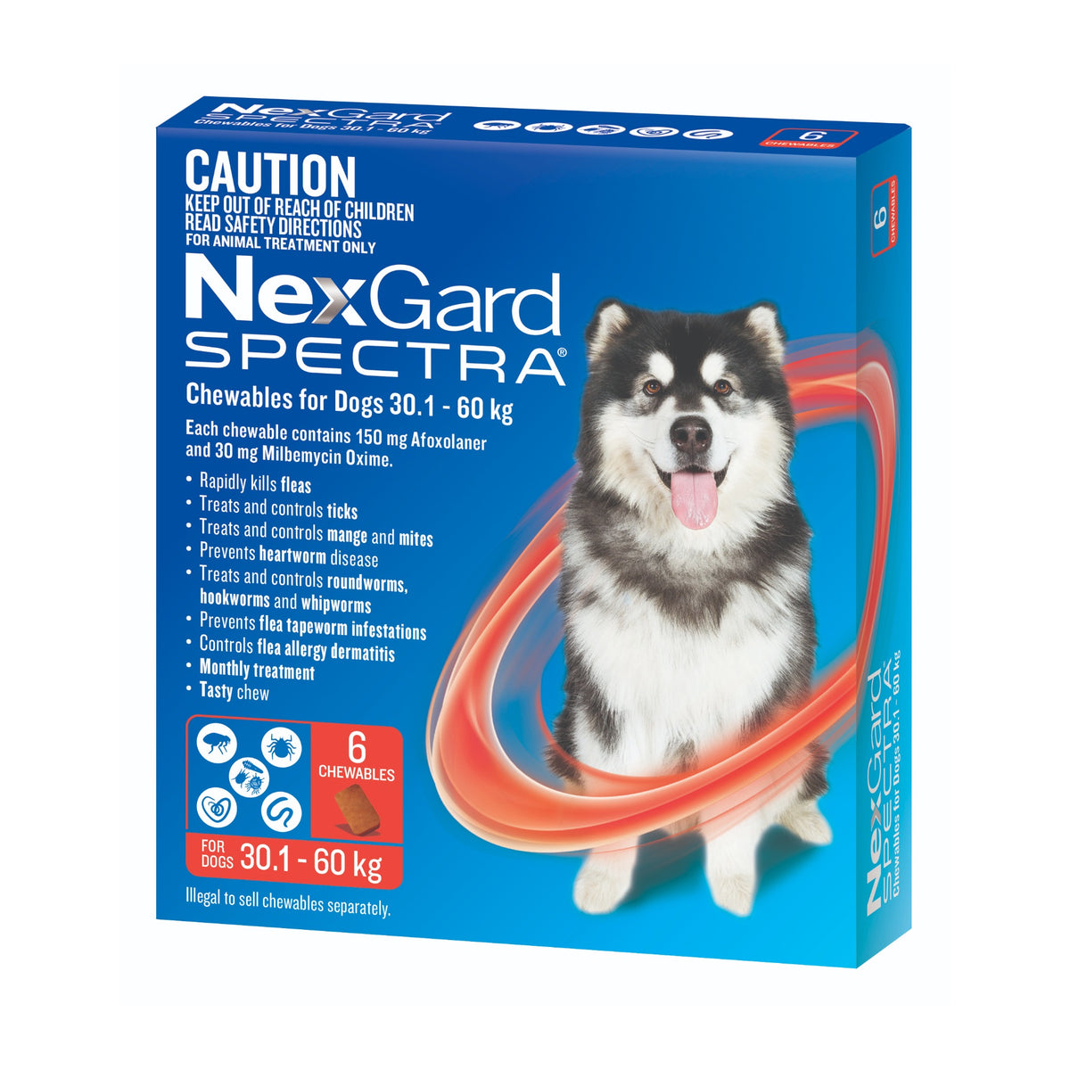 NexGard Spectra Chewables for Extra Large Dogs 66.2–132 lbs (30.1–60 kg) – Red