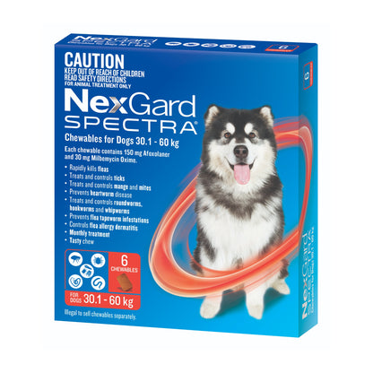 NexGard Spectra Chewables for Extra Large Dogs 66.2–132 lbs (30.1–60 kg) – Red
