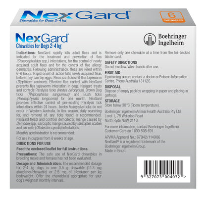 NexGard Chewables Dog Extra Small 4 - 10 lbs Orange