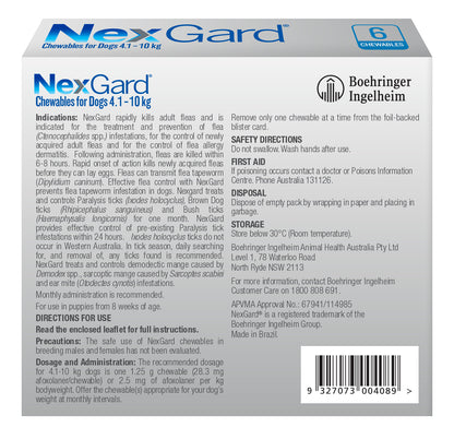 NexGard Chewables Dog Small 10.1 - 24lbs Blue